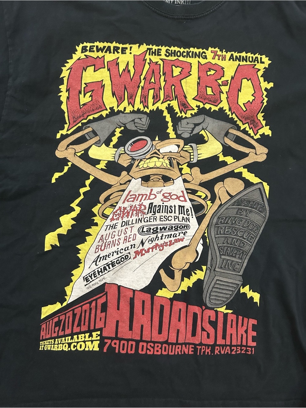 GWAR Band Tee Black Graphic Band T-Shirt - GWAR-BQ Enemy Ink Design XL - Picture 4 of 5